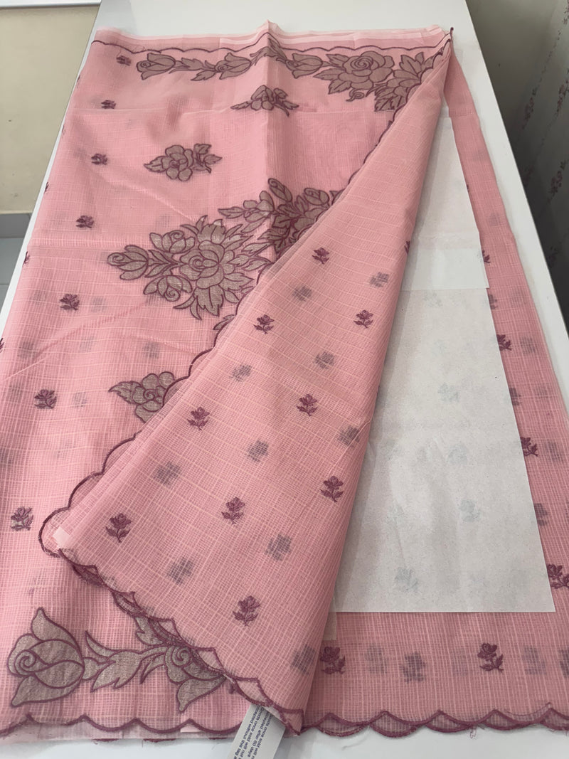 NetKota Applique work saree  MS6798- Pink