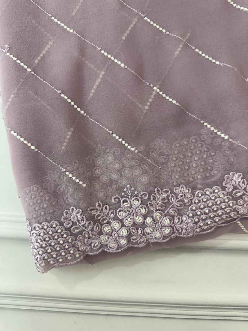 Fancy Georgette saree with embriodery FCAD144 Lavender