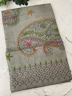 Kanta Handstitched Blended tussar silk saree MS15831