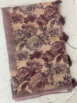 Tissue linen saree with digital prints and knot embroidery MLS3901