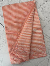 Striped Mul chanderi saree with applique borders MSH987 - Peach