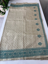 Blended tussar saree with embriodery border - SMJNSEM