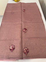 Handworked Tissue silk saree FBLK162 DuskyOnionPink