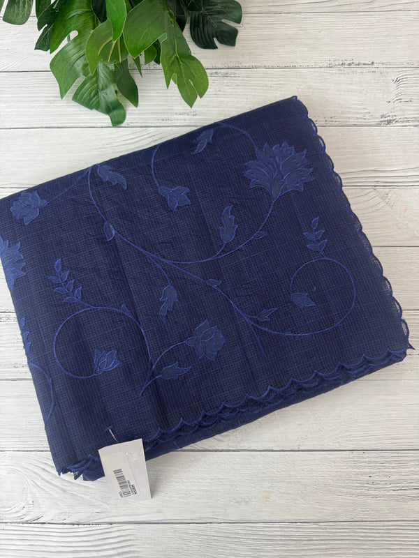Kota silk cotton saree with applique work MS81788 -DarkBlue