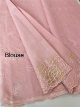 Soft kota silk saree with applique work MS85432 Pink