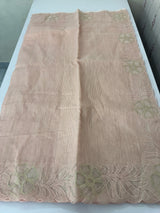 Khadi supernet applique work saree  MSH167 PastelPeach