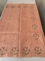 Kota checks saree with embroidery MS7645 PastelPeach