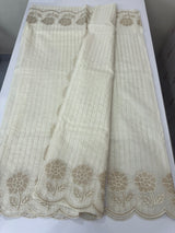 Mul chanderi saree with applique work MSH175 - White