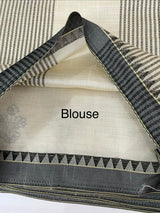 Blended tussar silk saree with embroidery- MSH490