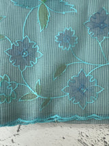 Moonga checks saree with prints and embroidery MSH154- DuskyBlue