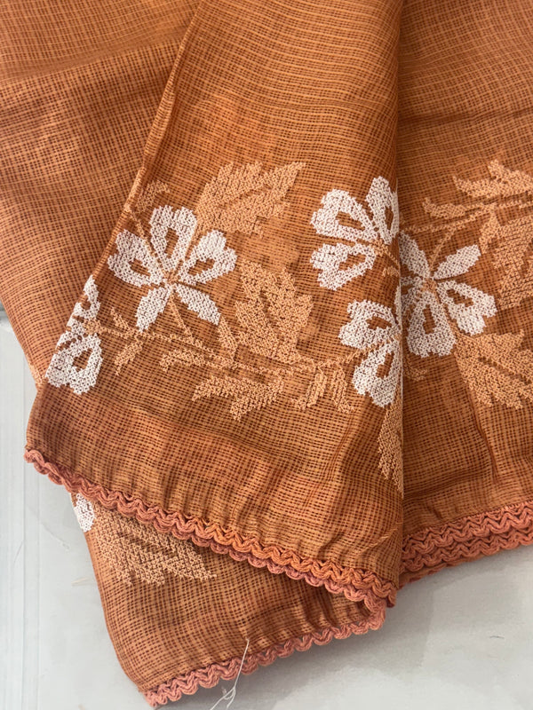 Soft kota checks saree with embroidery MSKC352