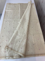 Blended tussar saree with embriodery - MS8665