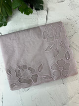 Mul chanderi saree with applique borders MSH111- DuskyLavender