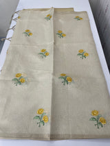 Tissue linen saree with embroidery MSL4900 - Yellow