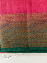 Jute silk sarees with contrast pallu & blouse MJL396