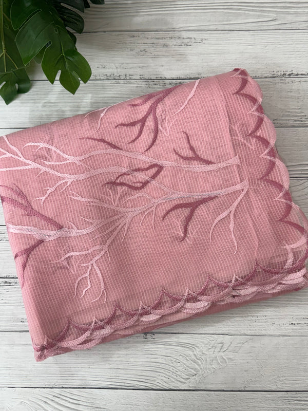 Kota silk embroidery saree  MSH125- Pink