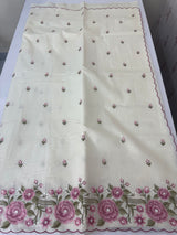 Mul chanderi embriodery saree with scalloped borders MSH176