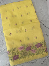 Netkota embriodery saree MS1494 Yellow
