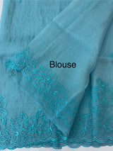 Tissue Organza saree MS14051- Blue