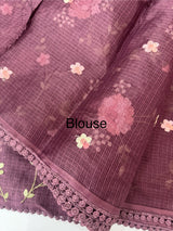 Kota saree with embroidery MS14954 - Wine