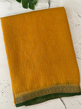 Crepe chiffon saree with small checks zari weaving  MS81890