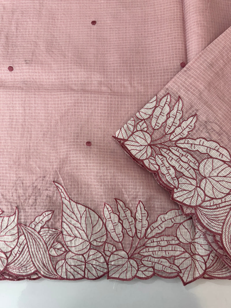 Soft kota silk saree with embriodery MS15031- PeachPink