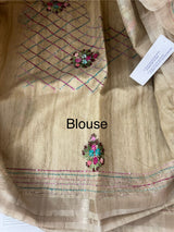 Handworked Blended tussar silk saree with handworked MS90543