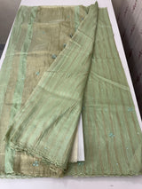 Fancy Chanderi silk saree with blouse MFC217