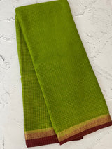 Crepe chiffon saree with small checks zari weaving  MS81890