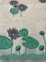 Jamdani silk Cotton Saree with lotus motifs MSJ790 (4)