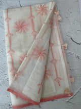 Soft Netkota saree with cross stitch embroidery MSH210