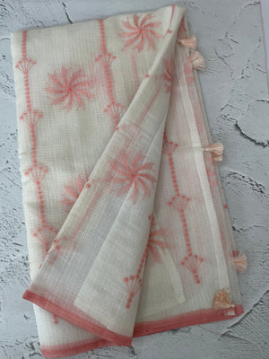Soft Netkota saree with cross stitch embroidery MSH210