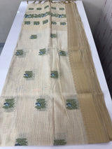 Jamdani silk Cotton Saree MS12567(1) DustyBlue birds