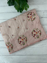 Soft kota silk saree with embroidery MSS678 - Pastel PeachPink