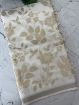 Kota silk saree with applique work  MSK4498 - White