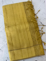 Semi soft Matka silk saree with borders MSS599 GreenyYellow