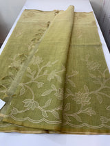 Ombre Soft Tissue linen saree with appliqué work MSL875