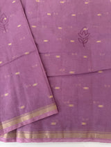 Mul chanderi applique work saree with zari buttas all over  MSH161