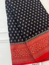 Banarasi viscose Georgette saree MKGS611- Black to Red