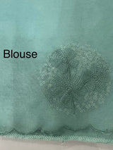 Organza saree with embroidery - MSH375 LightBlue