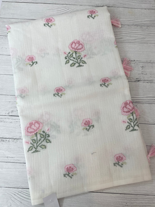 Silky kota embroidery saree MSK654