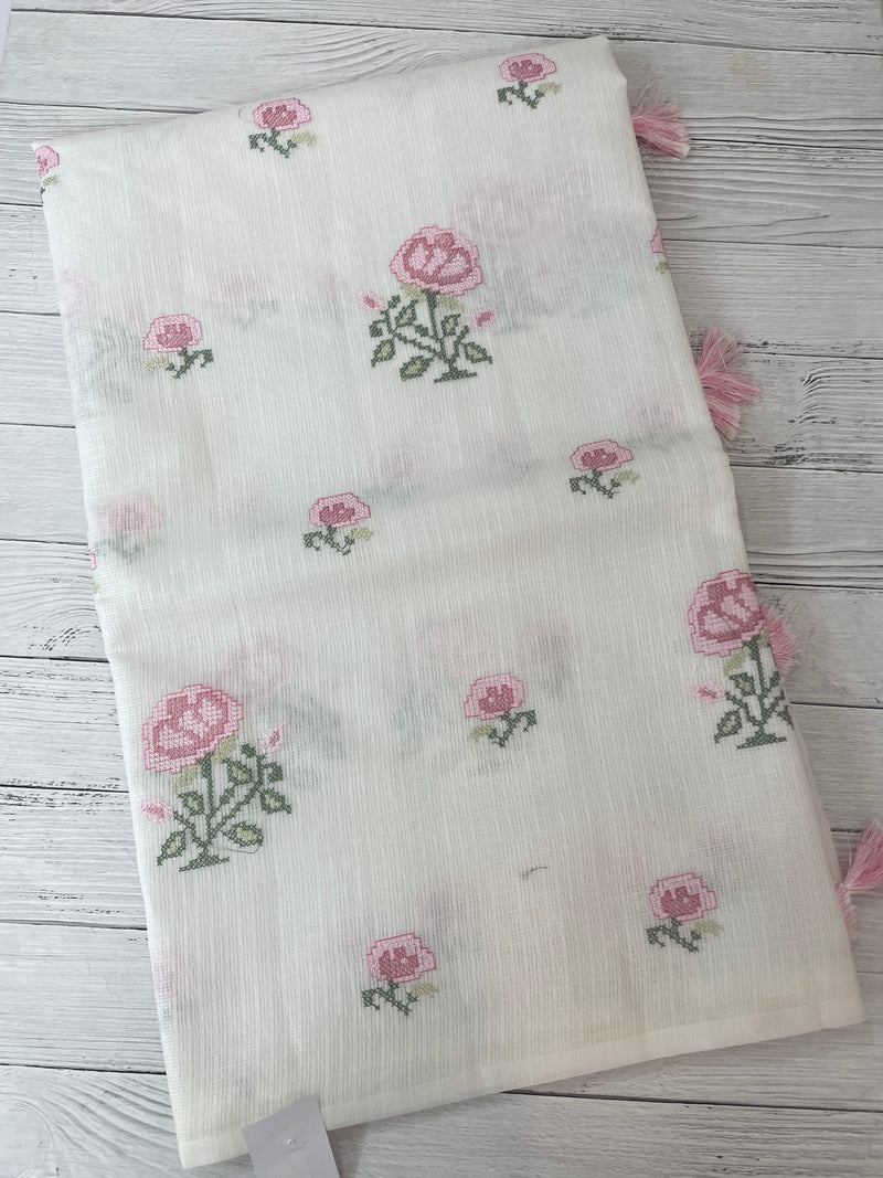 Silky kota embroidery saree MSK654