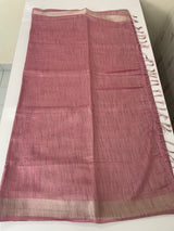 Shimmer semi linen saree with printed blouse MLS7190 (1) OnionPink
