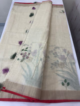 Tissue linen saree with blouse MS14462 (4)