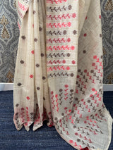 Jamdani silk Cotton Saree with blouse MS12551