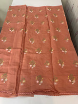 Blended Malai chanderi saree with embroidery MS5568 PeachPink