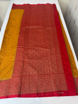Banarasi viscose Georgette saree MKGS611- Mustard to Red