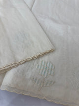 Mul chanderi applique work saree  MSH931 - Offwhite to Aquablue