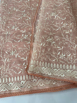 Netkota saree with chikankari embriodery work saree  MS11979 Peach