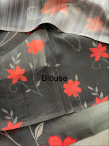 Semi soft tussar appliqué work saree MTS6589